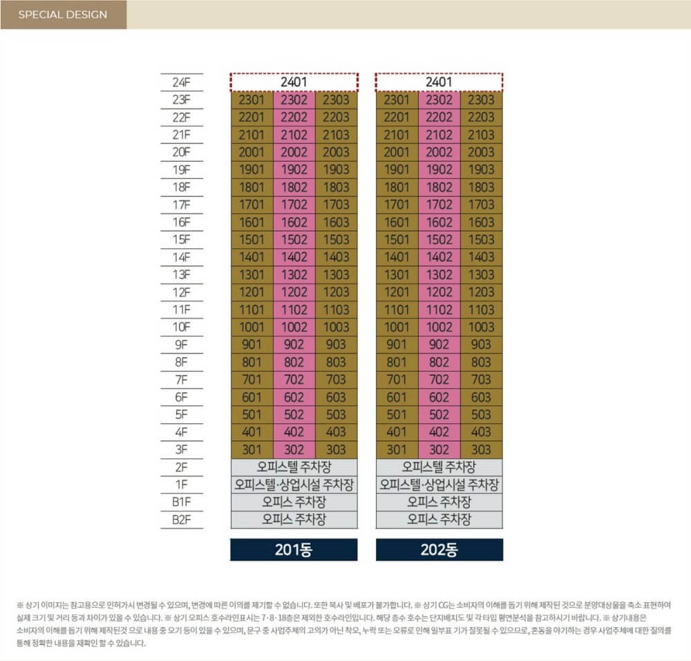 힐스테이트-동탄-르센텀-오피스텔 동호배치